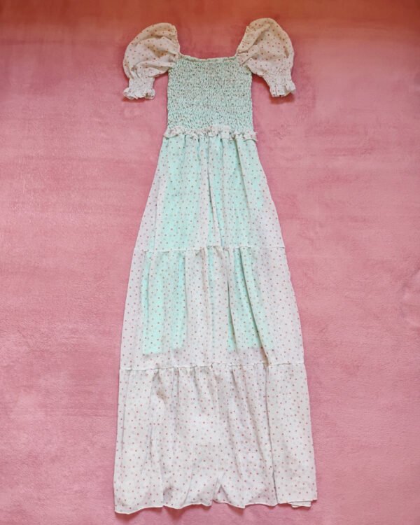 Vestido Verde Floral Longo